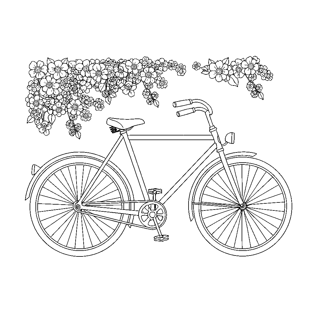 Vintage Bicycle Under Flower Arch