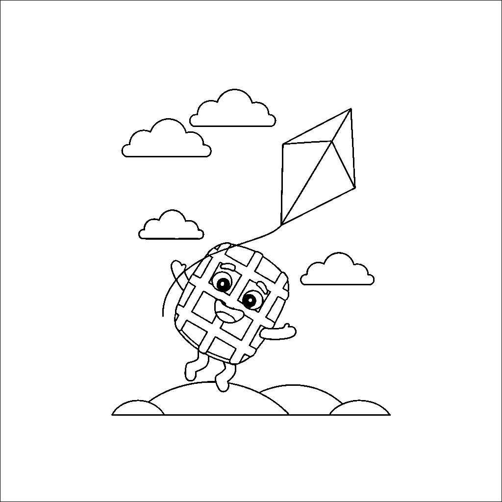 Waffle Flying a Tiny Kite