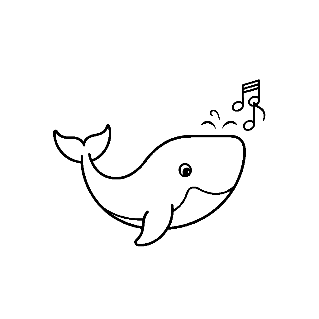 Whale Spraying Melody with Horn