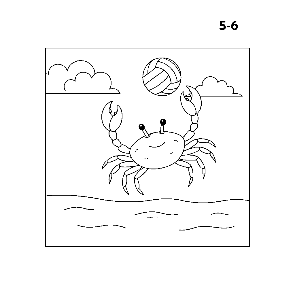 Granchio Fantasioso che Gioca a Beach Volley