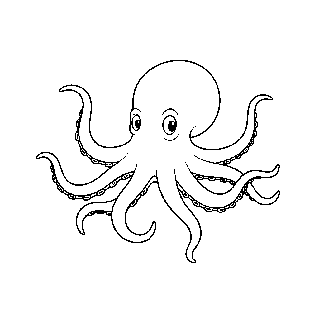 Whimsical Octopus Wearing Swim Goggles