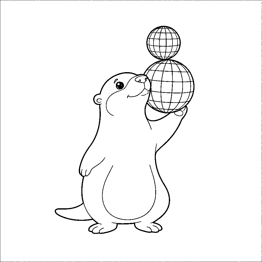 Loutre Fantaisiste avec une Boule à Facettes