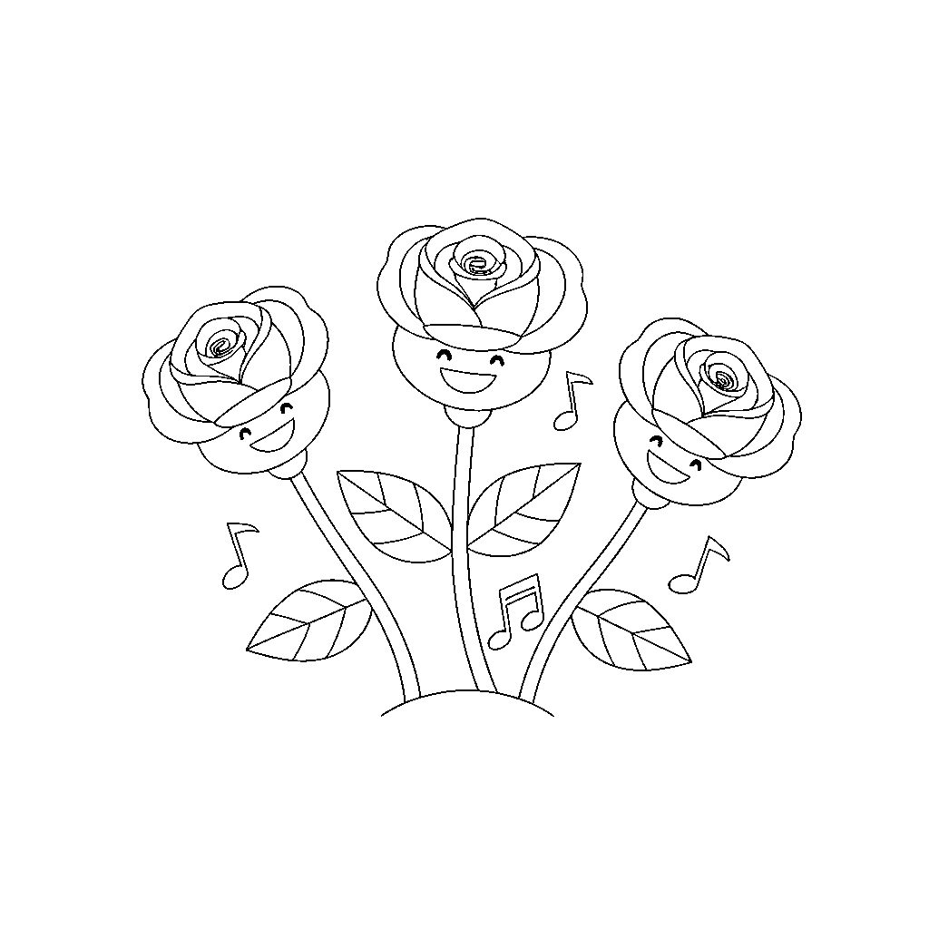 Whimsical Rose Maidens Singing