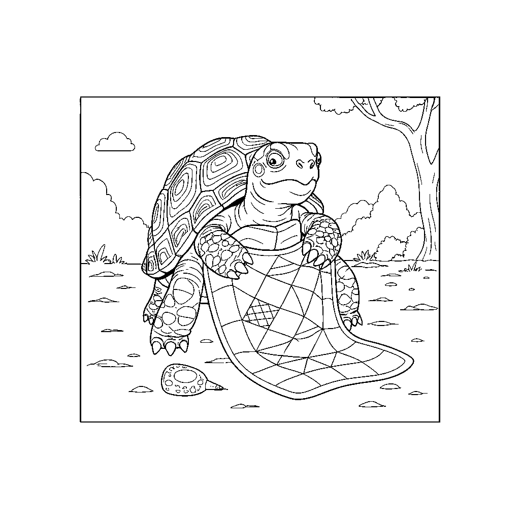 Tortue Fantaisiste Enfilant une Aiguille