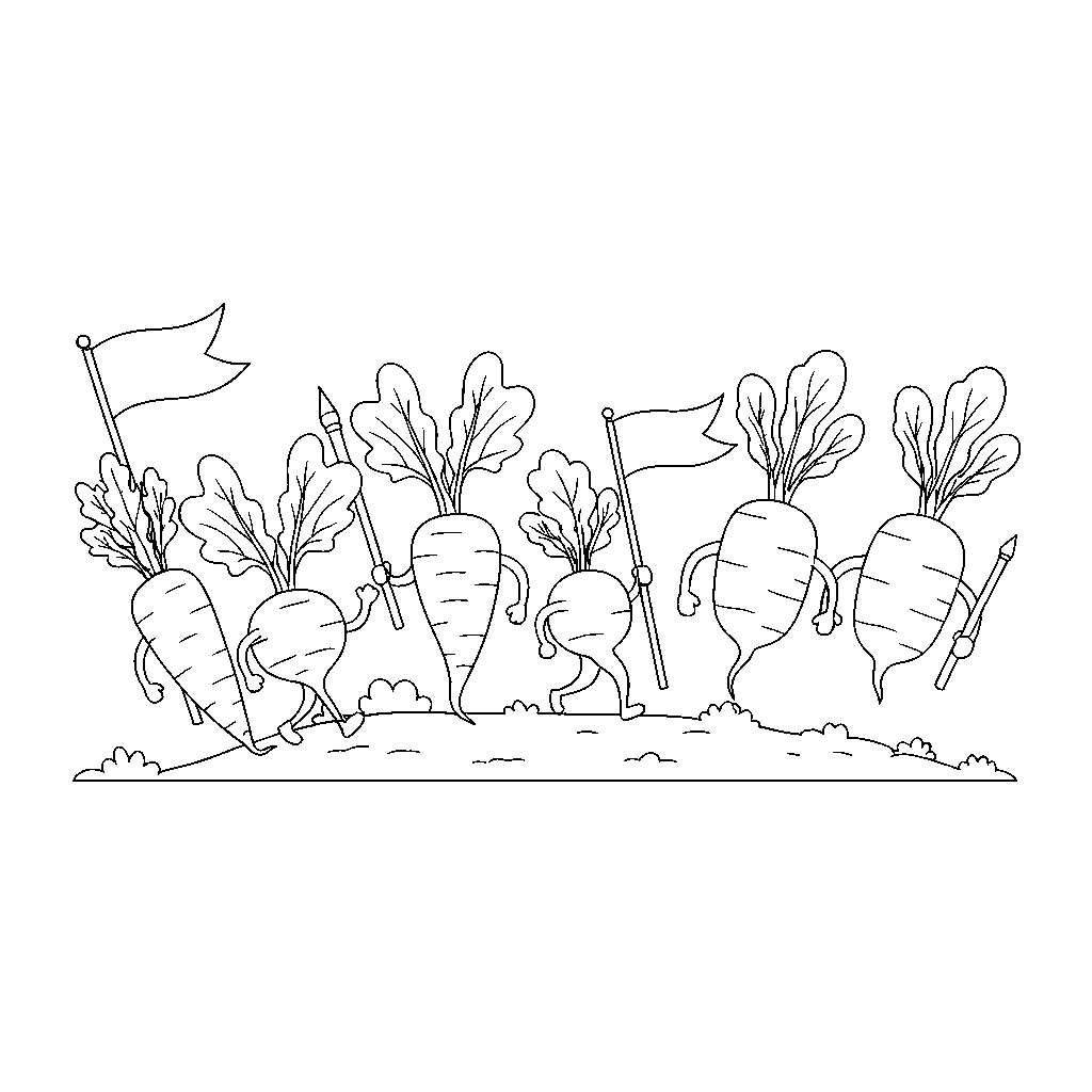 Whimsical Vegetable Garden Parade