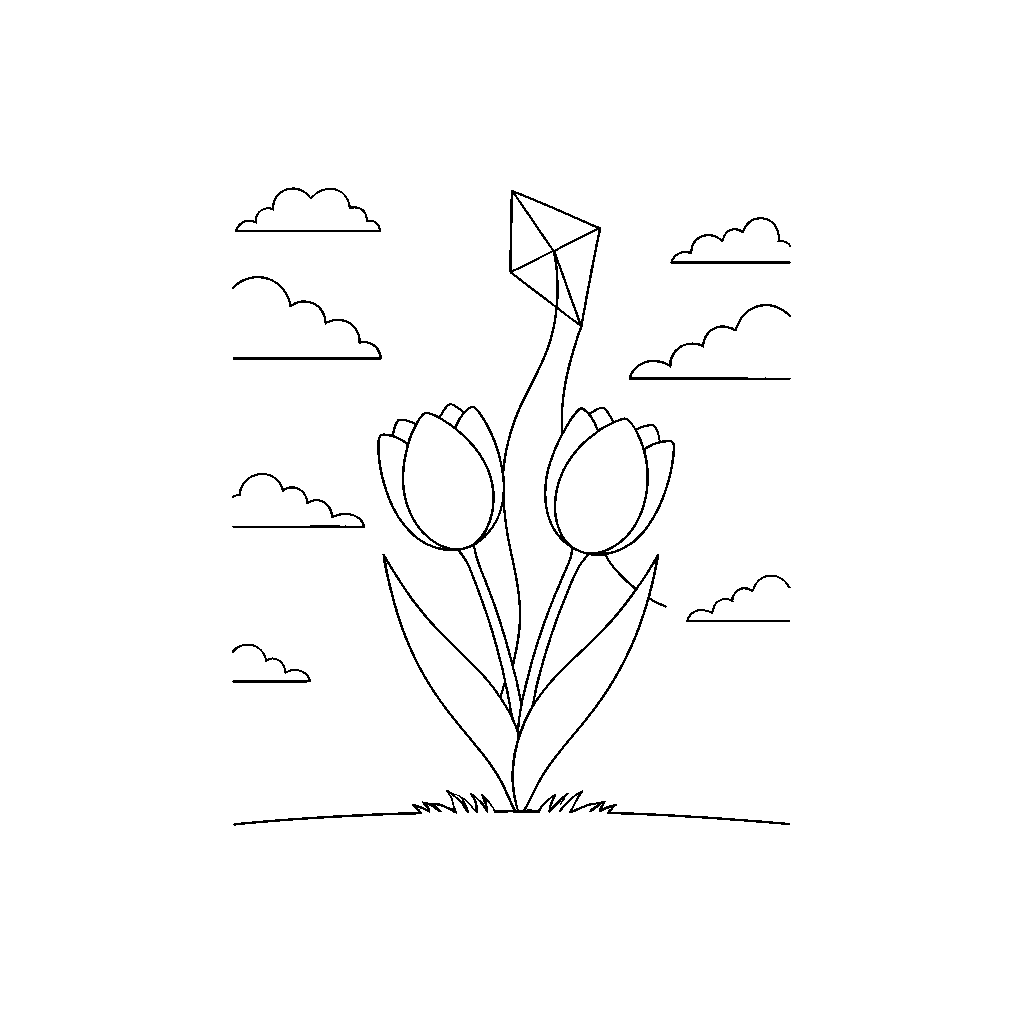 Větrné Tulipány s Plovoucími Draky